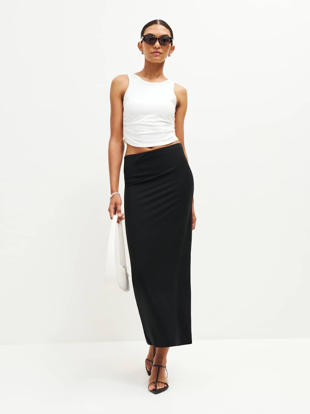 Reformation Black Maria Knit Skirt